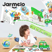 【JarMelo 原創美玩】可黏貼著色紙捲- 交通探險隊 JA96734