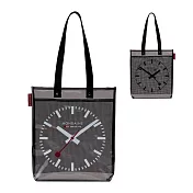 MONDAINE 瑞士國鐵 透明網格A4托特包 (補習/文件/手提/肩背/購物袋) -  霧黑