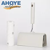 【AHOYE】直立收納短柄黏毛除塵滾筒 附黏塵紙60撕 (黏毛刷 滾輪刷 黏毛器)