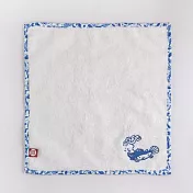 蓮塘魚藻方巾(白)