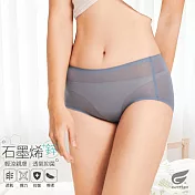 GIAT石墨烯+鋅抑菌中低腰內褲-無痕款 M 藍色