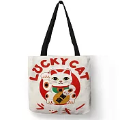 【素包包】購物袋 大容量日本招財貓方形購物托特肩背袋(80040) _圖4