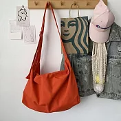 【素包包】側背包 慵懶感度假風雙肩帶大容量單色斜背跨肩(05075) _橘色