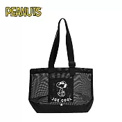 【日本正版授權】史努比 網狀 托特包 肩背包/手提袋 Snoopy/PEANUTS - 黑色款