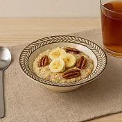 【日本Minoru】Gran釉燒葉織 陶瓷餐碗14.9cm ‧ 白