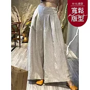 【慢。生活】高腰文藝復古寬鬆棉麻闊腿褲 7212  FREE 麻色