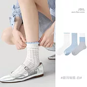 【JDS設計襪】夏天藍色白雲拼接  *  銀河璀璨-白