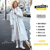 【KISSDIAMOND】特效防水雙門襟衝鋒雨衣(KDUC-8984) L 奶油白