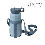 KINTO / PLAY TUMBLER吸管保溫瓶480ml+隨行帶組- 靛藍
