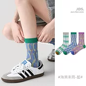 【JDS設計襪】微風輕柔網眼透氣襪    * 海棠未雨-藍