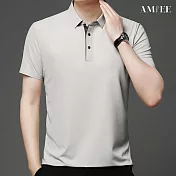 【AMIEE】冰絲涼感商務休閒Polo衫(男裝/KDTY-136B) M 米白