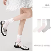【JDS設計襪】日系甜美漸層透氣襪  * 鑽石星河-漸層粉