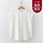 【慢。生活】立領雙層棉紗無袖襯衫 6548  FREE 白色