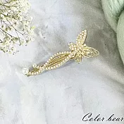 【卡樂熊】韓系氣質輕奢水鑽造型髮夾/邊夾(五款)- 珍珠蝴蝶