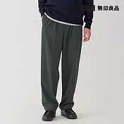 【MUJI 無印良品】男速乾舒適打褶寬版褲 S 墨灰