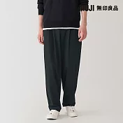 【MUJI 無印良品】男速乾舒適打褶寬版褲 S 黑色
