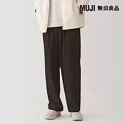 【MUJI 無印良品】男速乾舒適打褶寬版褲 S 摩卡棕