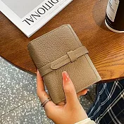 O-ni O-ni頭層牛皮荔枝紋2折中夾/拉鍊零錢包/卡包(bag-6122) 灰色