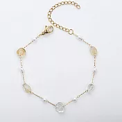 【水星記】順風順水八方來財隨型不規則天然水晶手鍊(08025) _珍珠+透明石