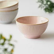 【日本野田】美濃燒｜潑水十草 陶瓷飯碗12cm ‧ 桃粉