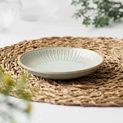 【日本野田】美濃燒｜潑水十草 陶瓷餐盤14cm ‧ 水藍