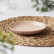 【日本野田】美濃燒｜潑水十草 陶瓷餐盤14cm ‧ 桃粉