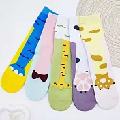 【AnZa】趣味動物爪純棉長襪中筒襪(5入/組)     B組