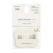 【日本Kanmido】coco fusen TAS 附珠鍊攜帶式標籤貼 ‧ 花型/米白