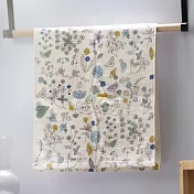 【日本野村毛巾】花草秘境 吸水紗布純棉 今治毛巾 ‧ 藍