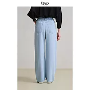 ltyp旅途原品 天絲真絲牛仔香蕉褲 百搭舒適淺色休閒牛仔褲 M L  M 晴山藍