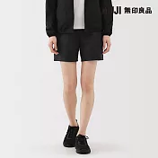 【MUJI 無印良品】女撥水加工彈性短褲 M 黑色