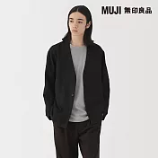 【MUJI 無印良品】男透氣彈性開襟衫 S 黑色