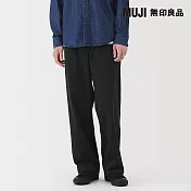 【MUJI 無印良品】男縱橫彈性人字紋工作褲 L 黑色