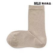 【MUJI 無印良品】女足口柔軟舒適直角襪23-25cm 淡棕