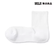 【MUJI 無印良品】男圈絨直角短襪25-27cm 白色