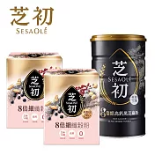 【芝初】高鈣黑芝麻粉380G x1罐+【芝初】8倍細高蛋白纖穀粉(10入/盒) x2盒