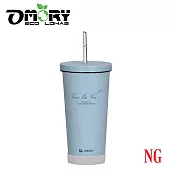 【OMORY】晨沐不鏽鋼吸管杯500ml(惜福品)- 冰沁藍