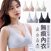 【EZlife】雲朵輕薄透氣無痕內衣 M 灰色