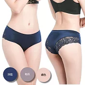 【唯密色】無痕一片式冰絲性感蕾絲中腰三角褲@Z76 L 膚色