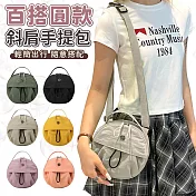 【EZlife】百搭時尚外出單肩斜挎小圓包 卡其色