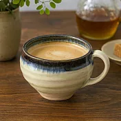 【日本Minoru】Nagara窯燒紋釉 陶瓷馬克杯280ml ‧ 藍月白