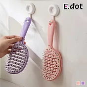 【E.dot】自帶清潔網高爐頂排骨梳 紫色