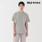 【MUJI 無印良品】男水洗粗織圓領短袖T恤 L 灰色