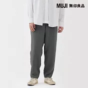 【MUJI 無印良品】男亞麻水洗錐形褲 S 灰白