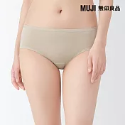 【MUJI 無印良品】女柔滑中腰內褲 S 淺米