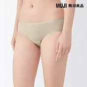 【MUJI 無印良品】女彈性低腰短版內褲 S 淺米