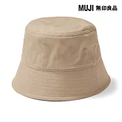 【MUJI 無印良品】棉斜紋織平頂有簷帽56.5-59cm 深米