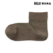 【MUJI 無印良品】女足口柔軟莫代爾混輕薄直角短襪23-25cm 棕色