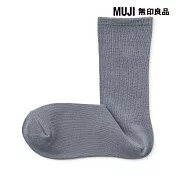 【MUJI 無印良品】女足口柔軟錐形直角襪23-25cm 淺紫