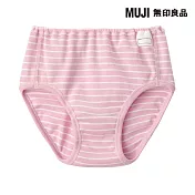 【MUJI 無印良品】兒童針織內褲 110 粉紅橫紋